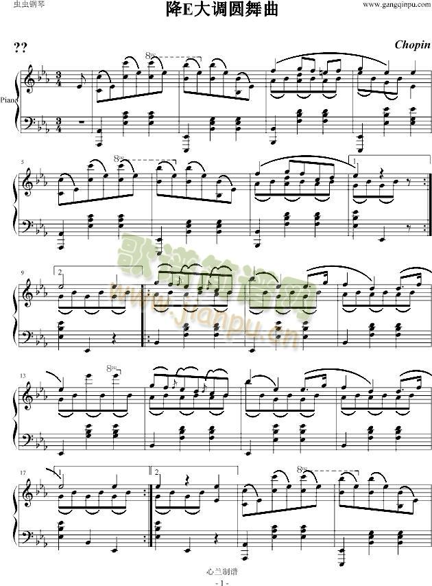 肖邦-chopin  降E大调圆舞曲1