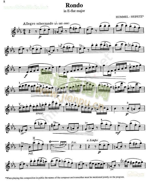 海菲茨-HUMMEL《Rondo》in E-flat major 1 副1