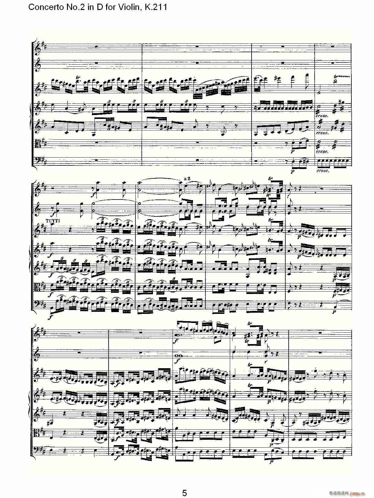 Concerto No.2 in D for Violin, K.211(D调小提琴第二协奏曲, )_沃尔夫冈・阿马多伊斯・莫扎特5