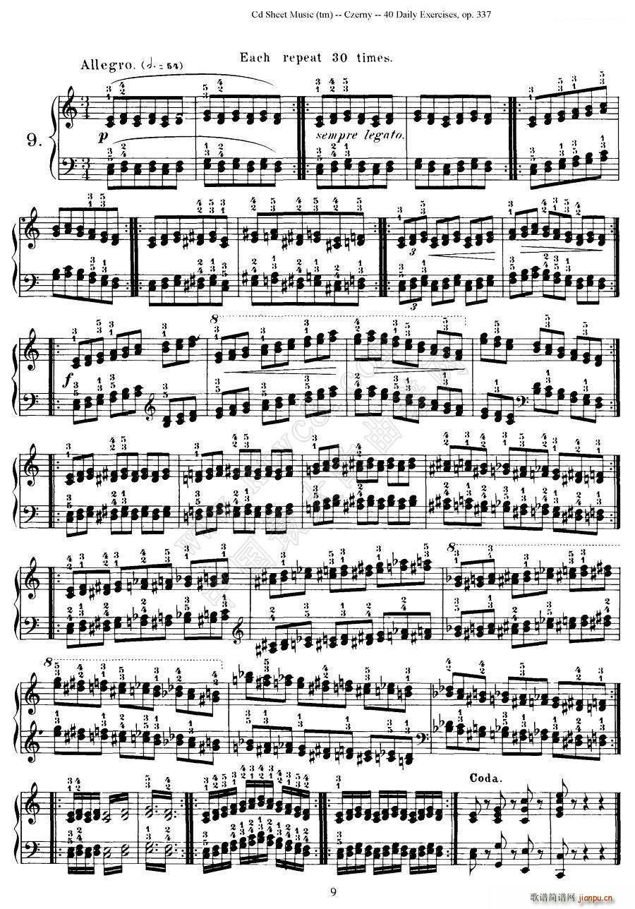 Czerny - 40 Daily Exerci Op 337（6―10）（40首日常训练曲）4
