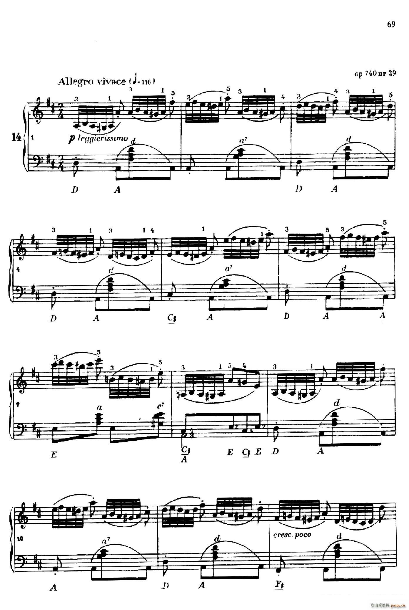 《车尔尼手风琴练习曲集》第Ⅳ册（第14――15首）1