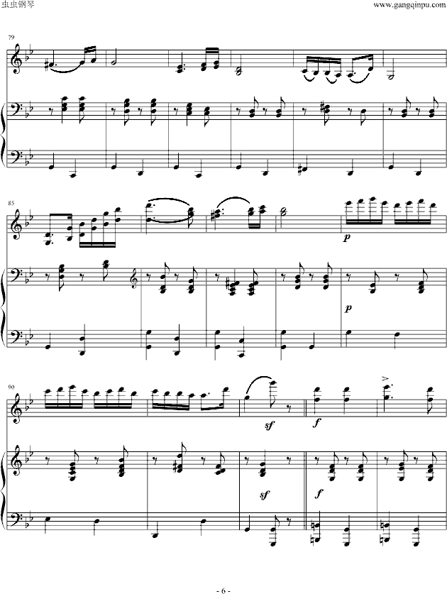 《匈牙利舞曲第五号》钢琴+小提琴-钢琴谱(钢琴曲)-勃拉姆斯-Brahms6