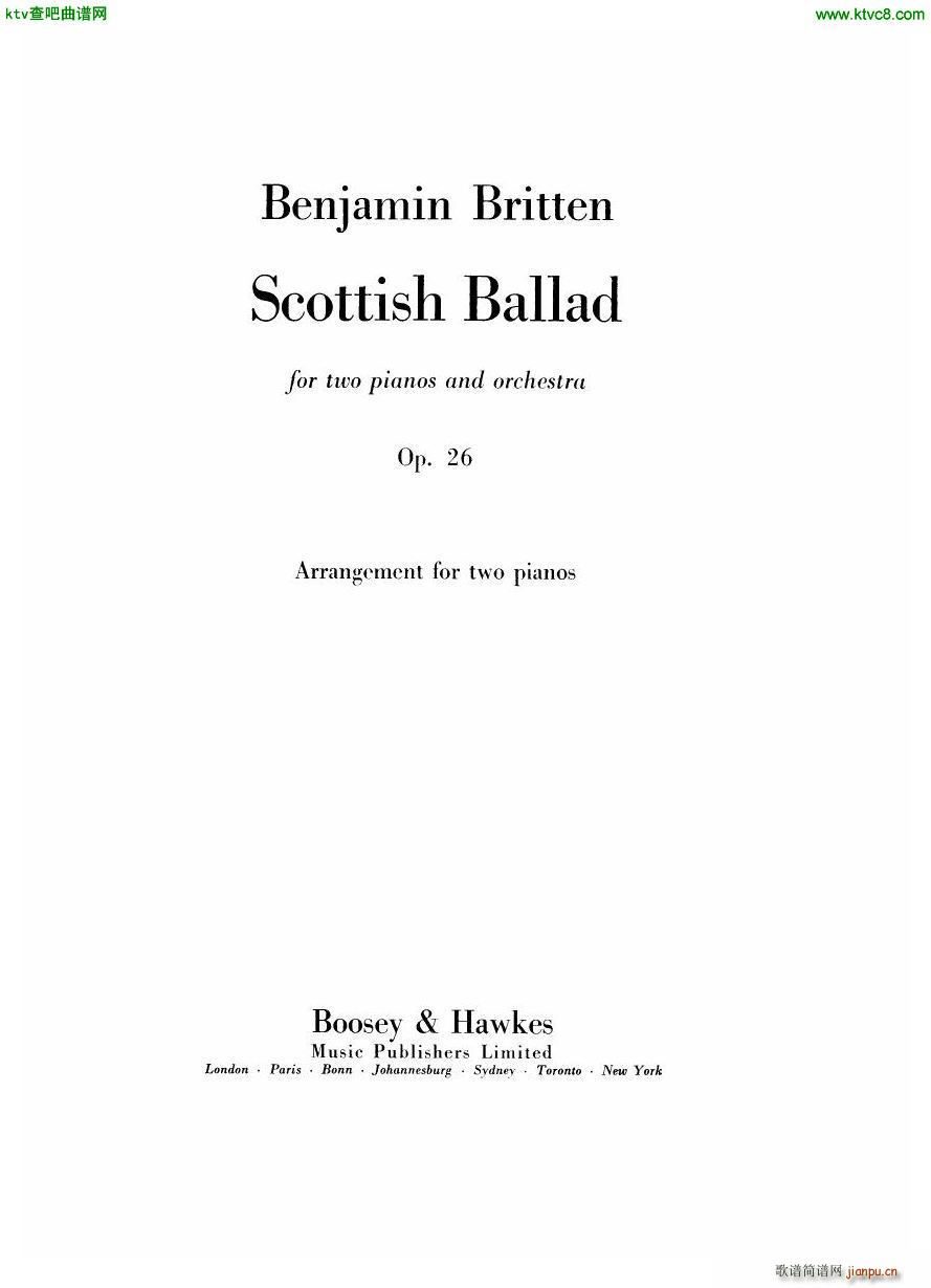 Britten Scottish Ballad op 26 arr for 2 pianos1