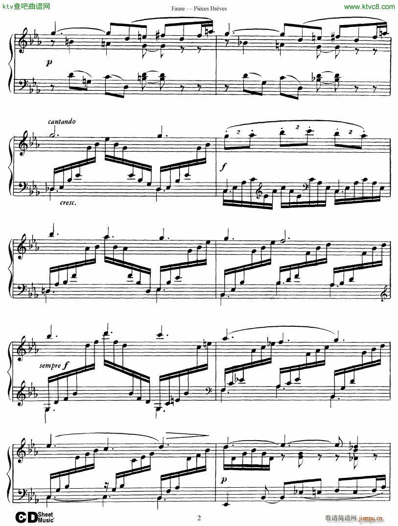 Faure 8 Pieces Breves Op 842