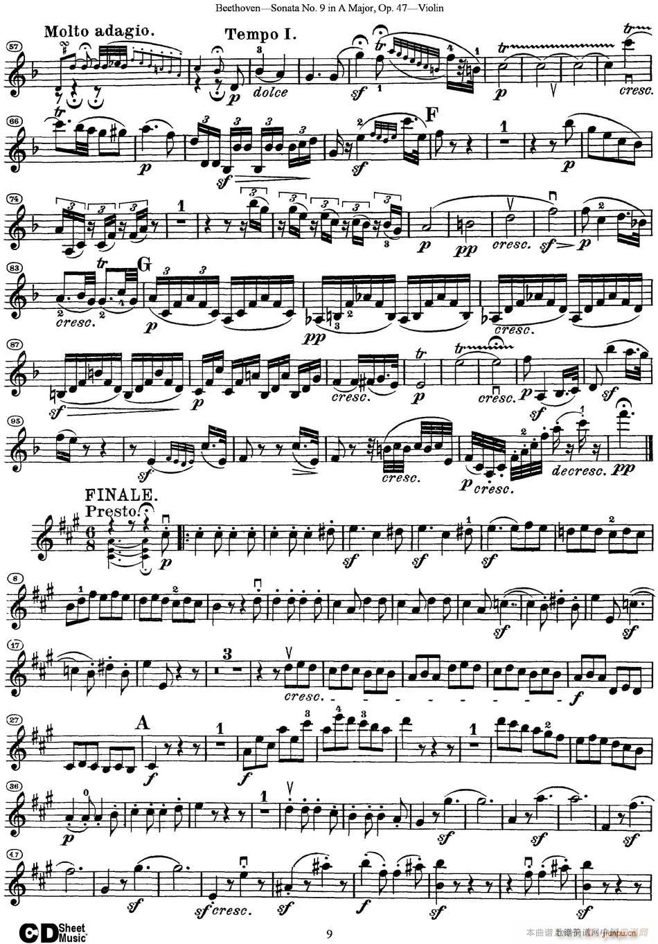 Violin Sonata No 9 in A Major Op 479