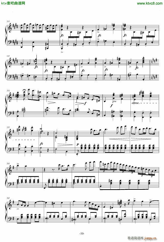 e小调钢琴协奏曲 乐之琴简易钢琴版_肖邦 chopin10