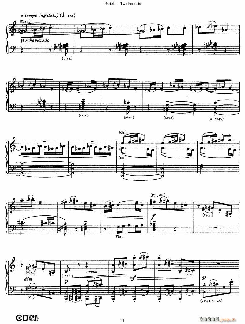 Bartok SZ 37 Two Portraits op 521