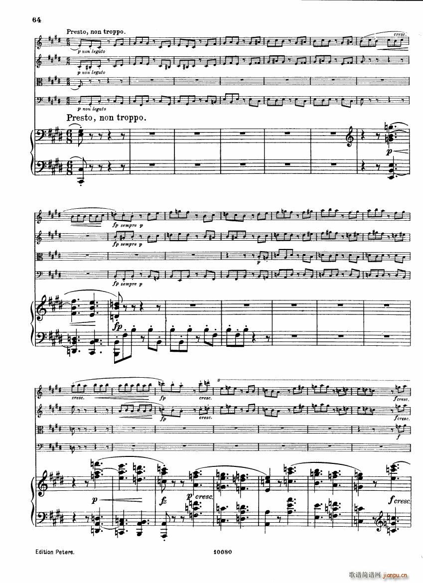 Brahms op 34 Piano Quintet f minor score 二22