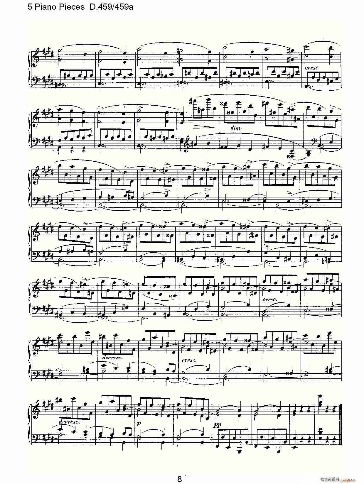 5 Piano Pieces D.459/459a（钢琴五联奏D.459/459a）8