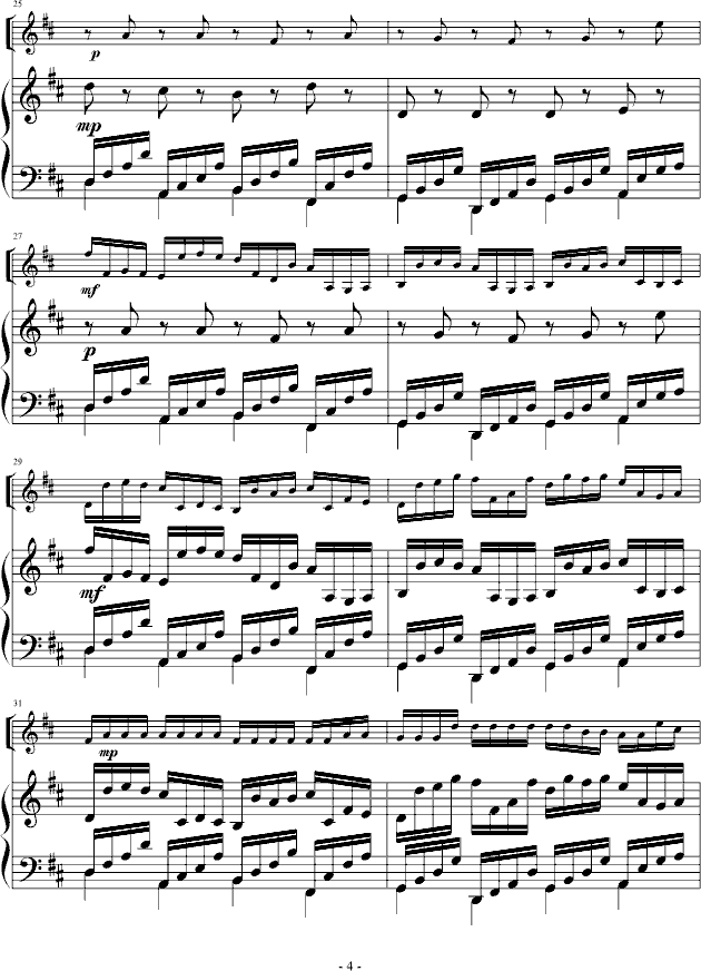 卡农 古筝版-钢琴谱(钢琴曲)-帕赫贝尔-Pachelbel4