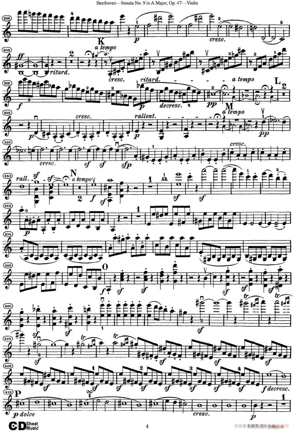 Violin Sonata No 9 in A Major Op 474