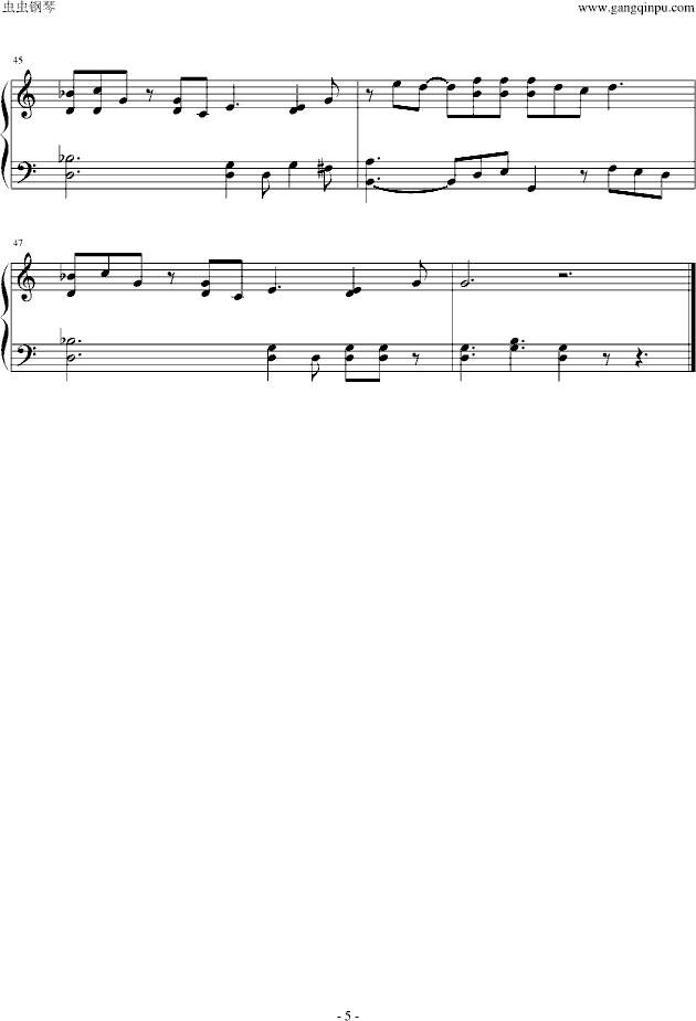 方大同――黑白（钢琴伴奏）-钢琴谱(钢琴曲)-方大同5