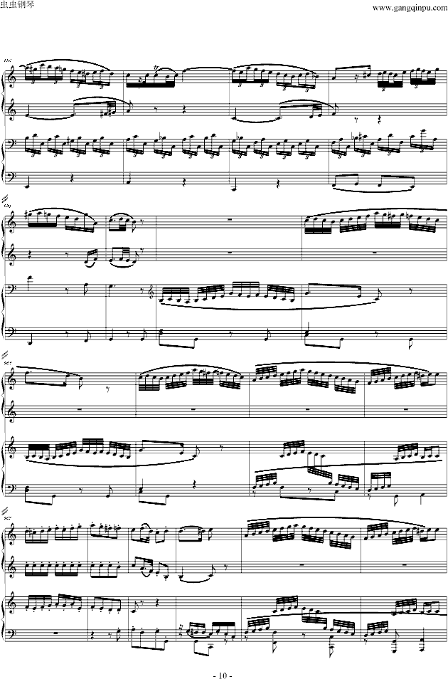 C大调四手联弹琴奏鸣曲（第三乐章）-钢琴谱(钢琴曲)-莫扎特10