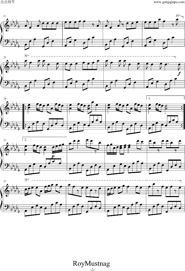 You [寒蝉鸣泣之时]-钢琴谱(钢琴曲)-动漫影视2