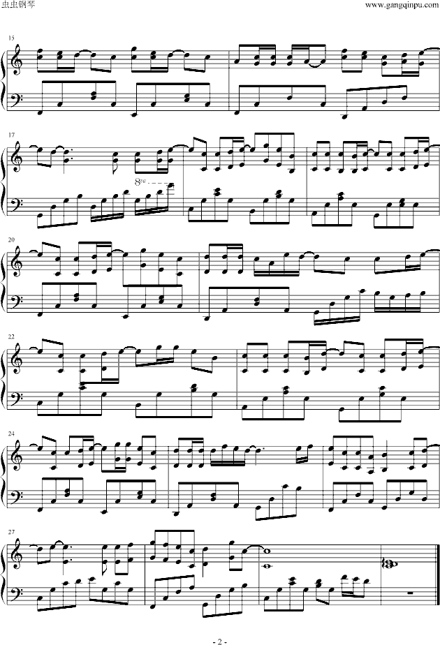 分手快乐(简易版)-钢琴谱(钢琴曲)-梁静茹2