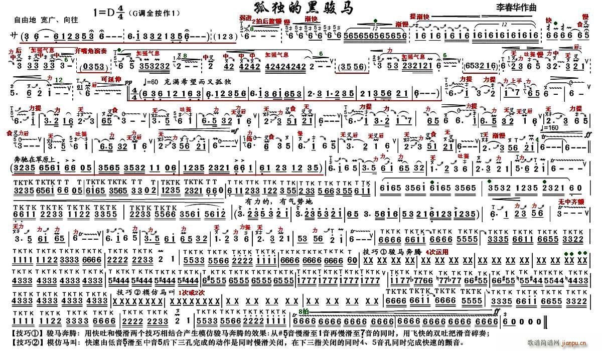 孤独的黑骏马（技巧谱）1