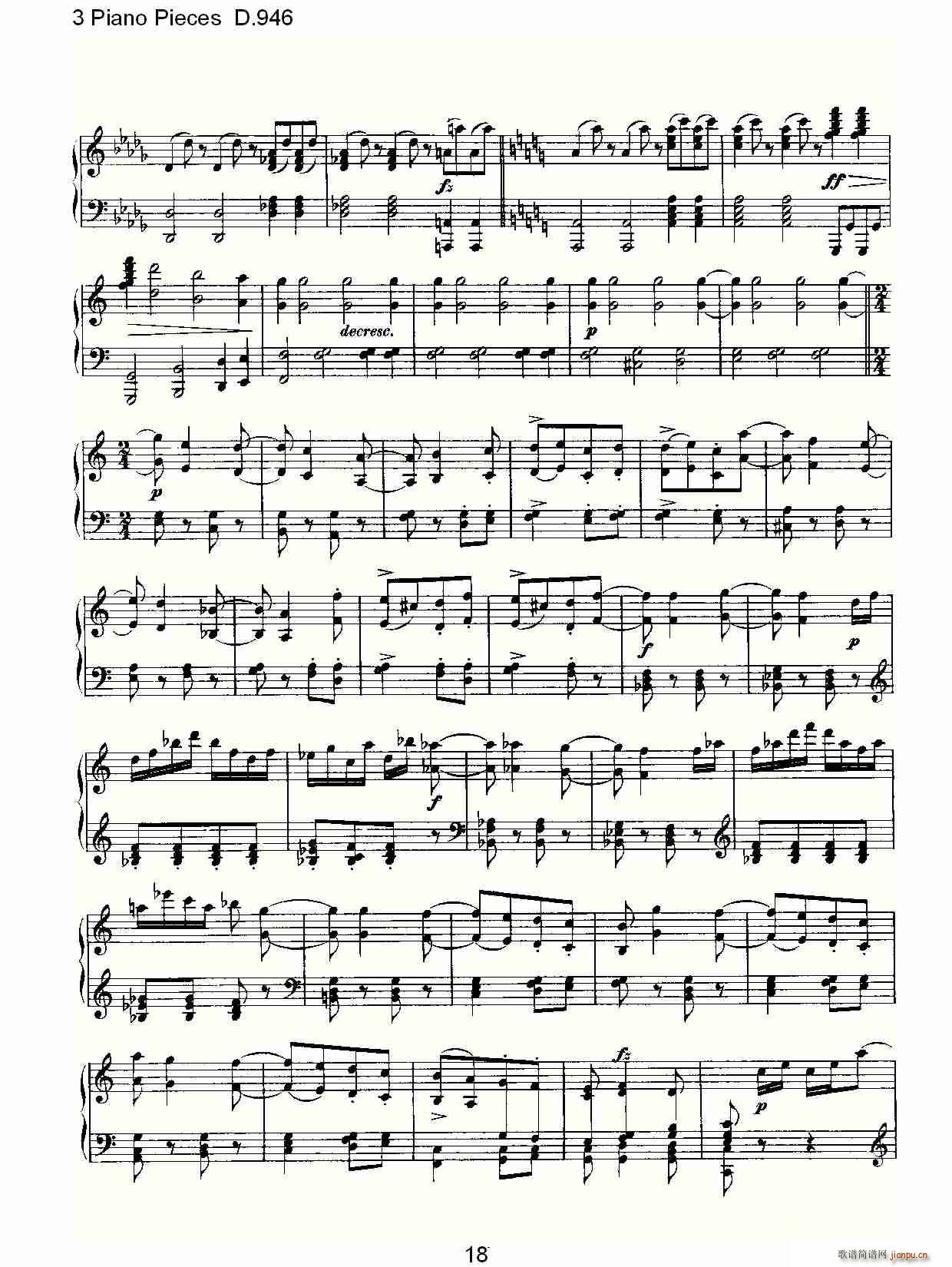 3 Piano Pieces D.946（钢琴三联奏D.946）18