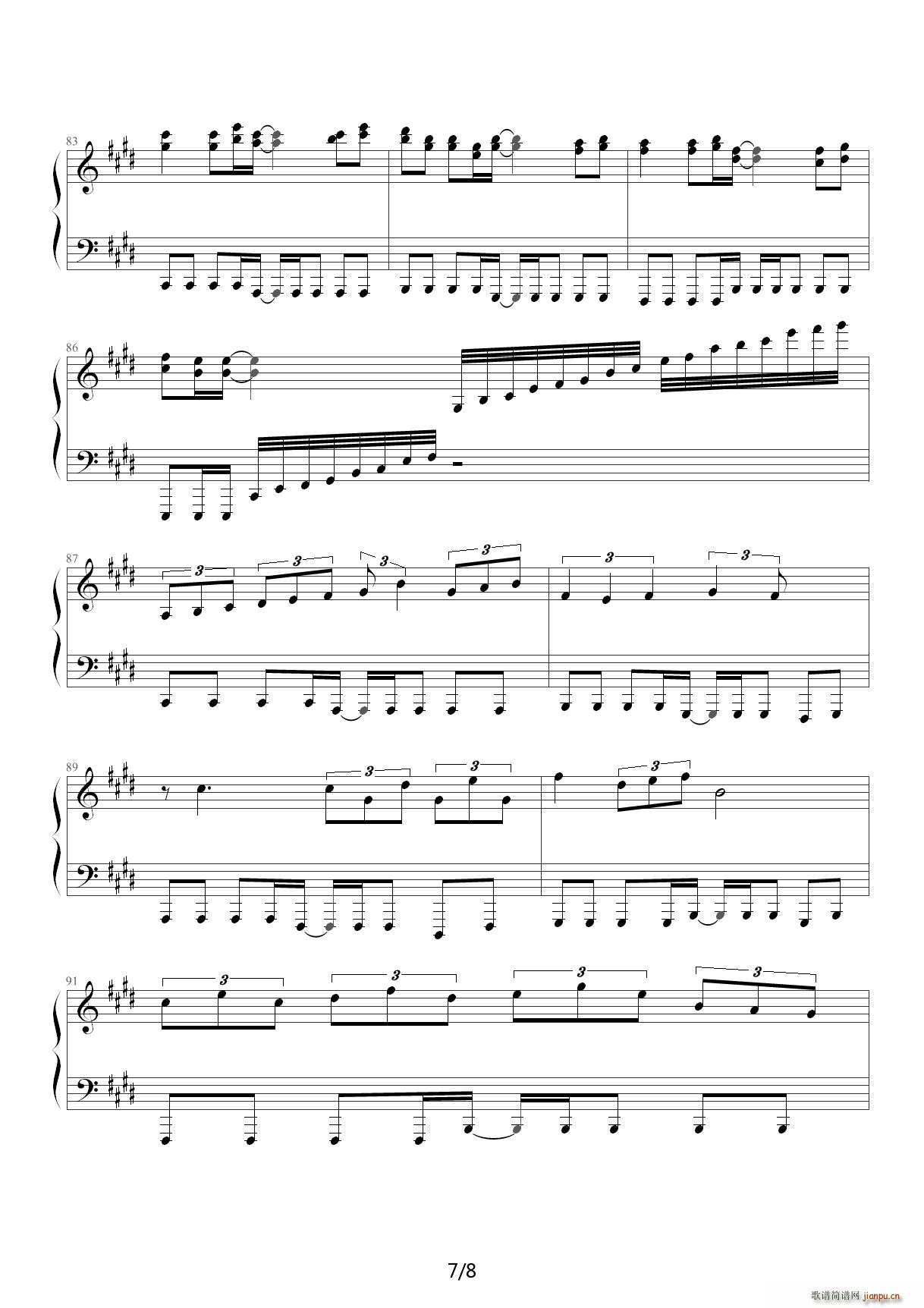 Rage Your Dream 头文字D结尾钢琴完整版动画片 降E调7