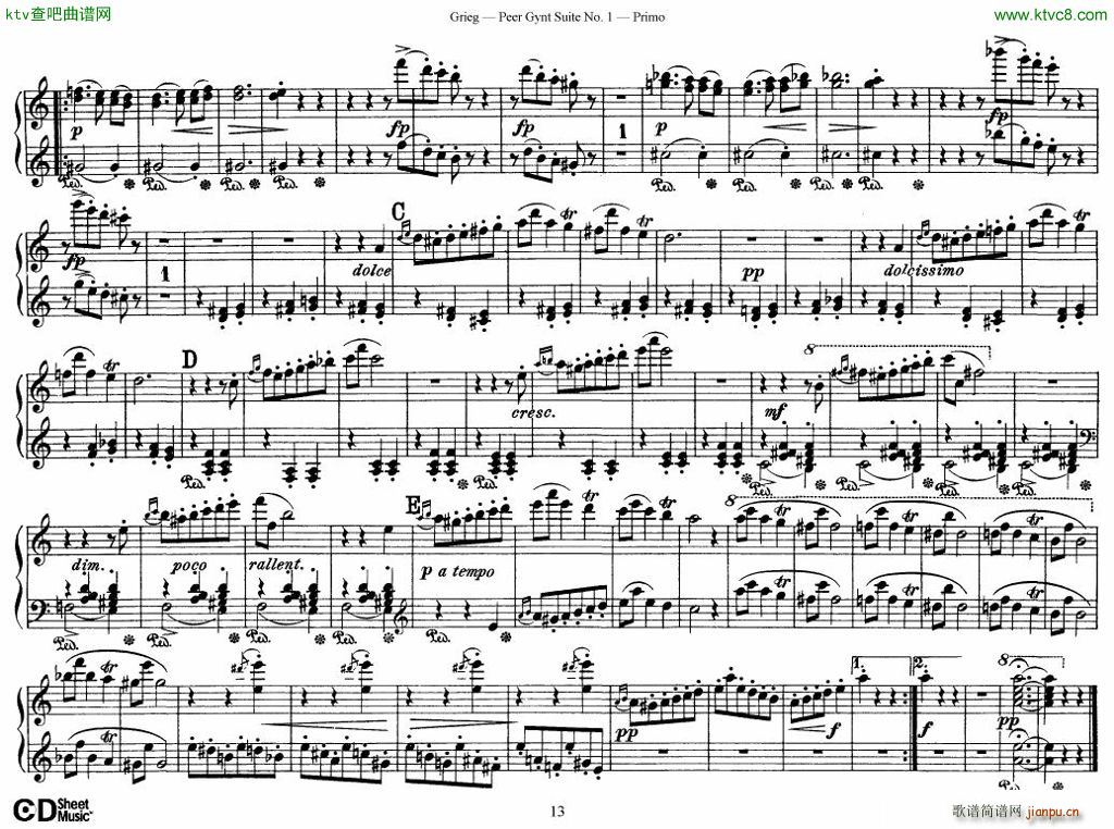 Grieg Two Symphonic Dances 4 Hands13