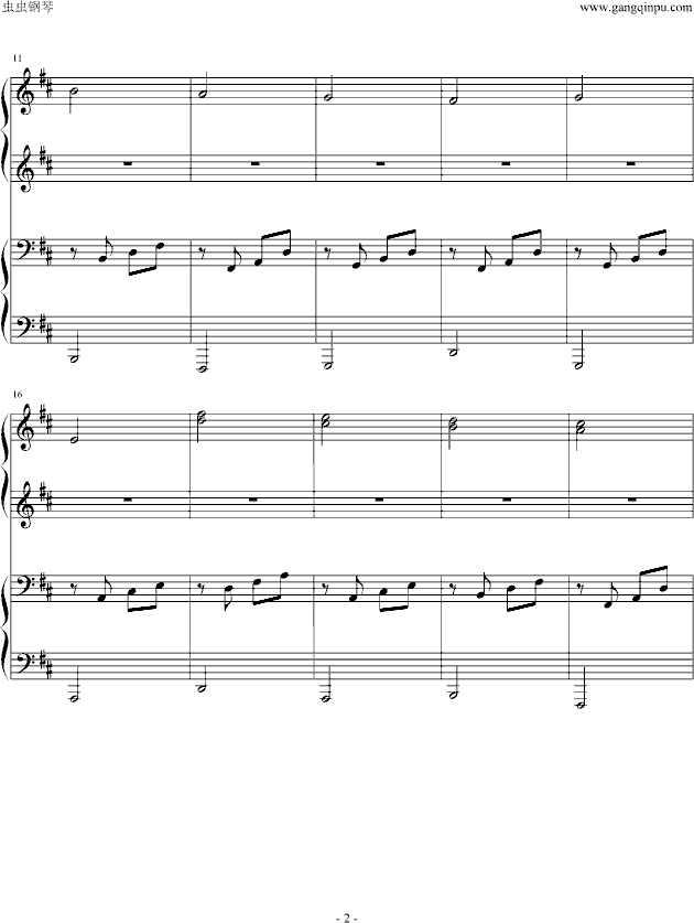 卡农四手联弹-Charm改编版-钢琴谱(钢琴曲)-帕赫贝尔-Pachelbel2