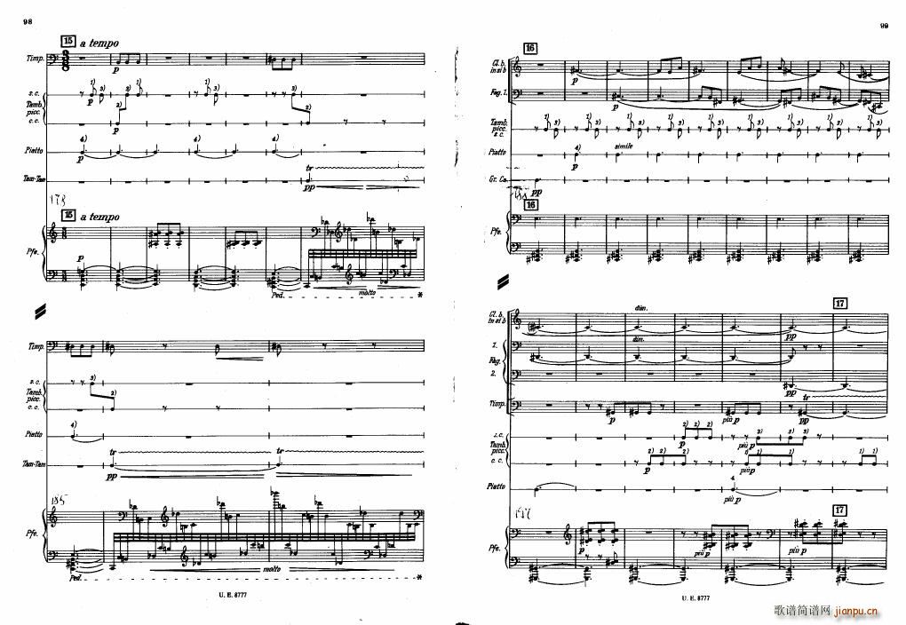 Bartok SZ 83 Piano Concerto No1 Full Score 二9