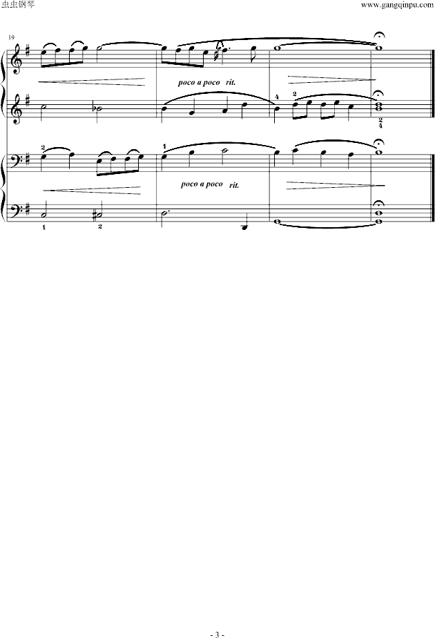 如歌(四手联弹)-钢琴谱(钢琴曲)-巴赫-P.E.Bach3
