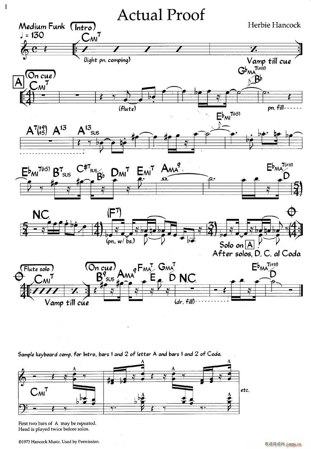 Actual Proof(爵士钢琴曲)1