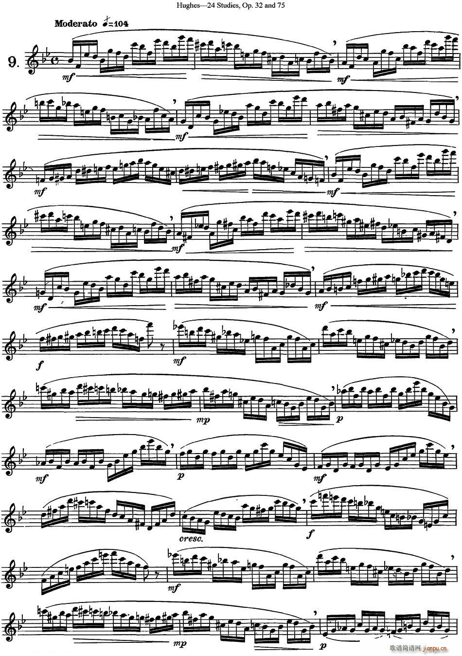 胡埃斯24首长笛练习曲Op 32(NO 9) 长笛1
