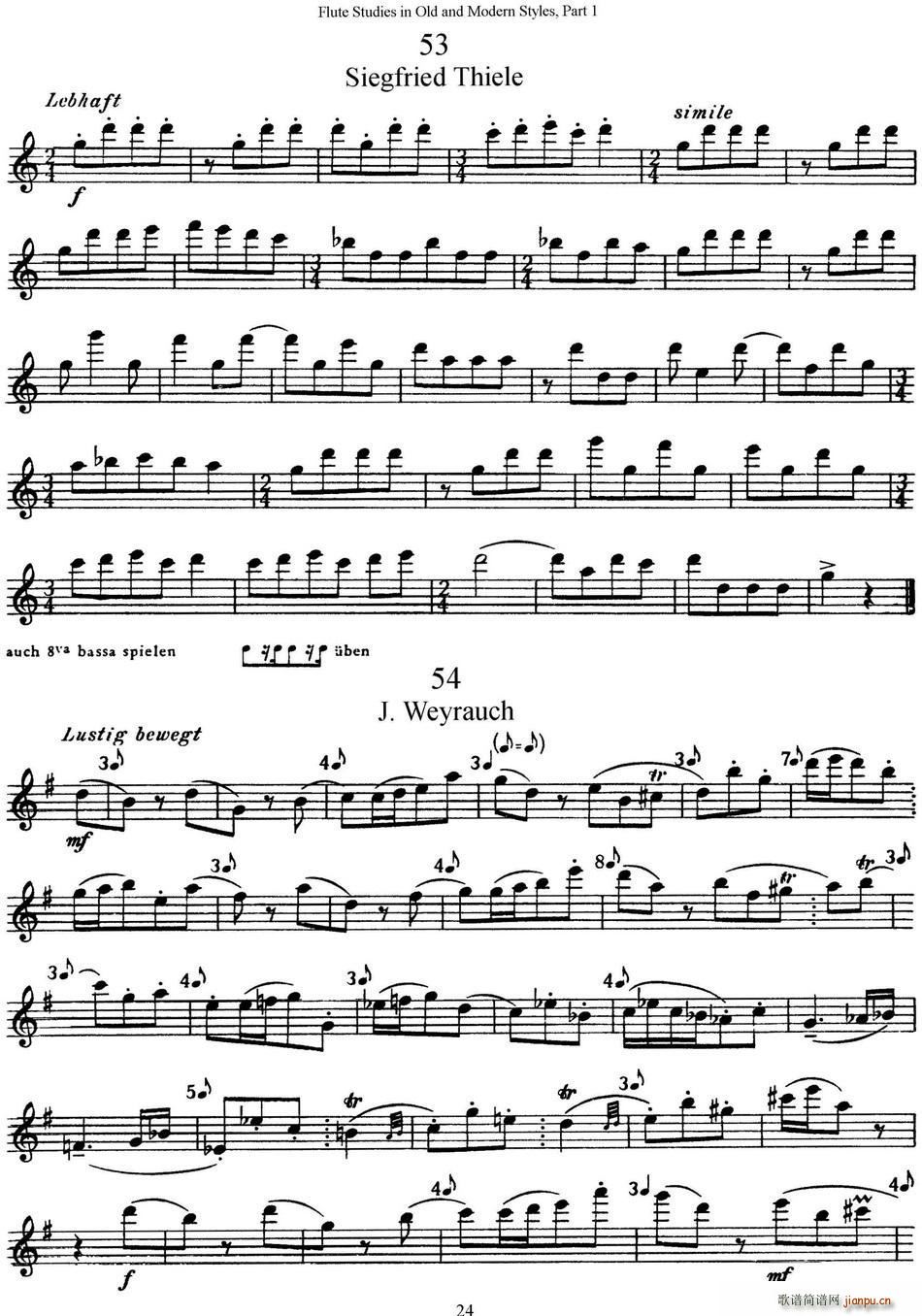 斯勒新老风格长笛练习重奏曲(第一部分)(NO 53-NO 56)1