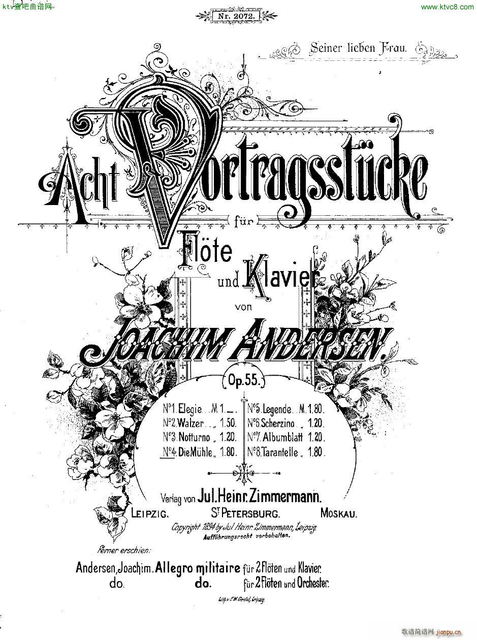 Andersen op 55 Acht Vortragsstücke fl pno20