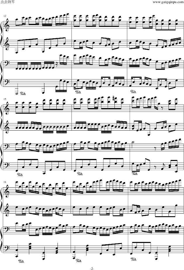卡农（四手联弹）-钢琴谱(钢琴曲)-帕赫贝尔-Pachelbel2