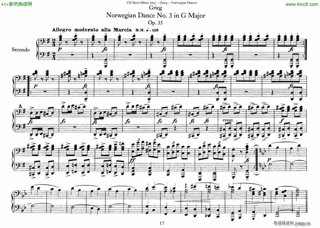 Grieg Norwegian Dance Op 35 1 4 Duet17