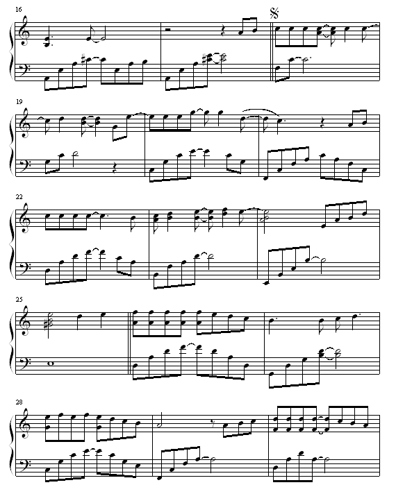 从开始到现在 - 演奏版-钢琴谱(钢琴曲)-冬季恋歌2