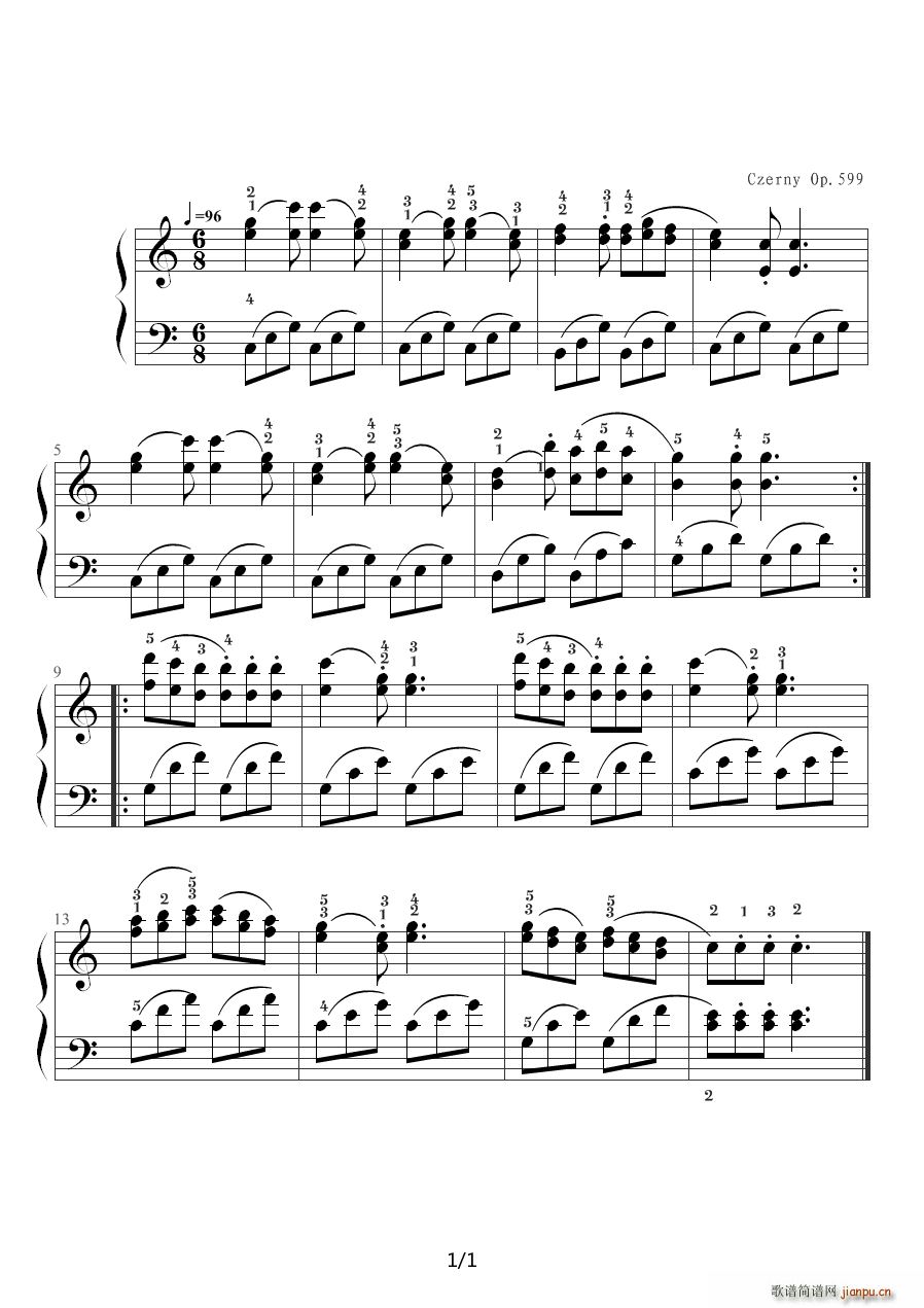 车尔尼599 NO 34 C调1