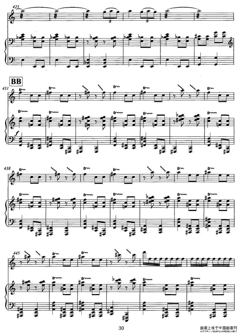 飞歌（笛子协奏曲+钢琴伴奏）P301