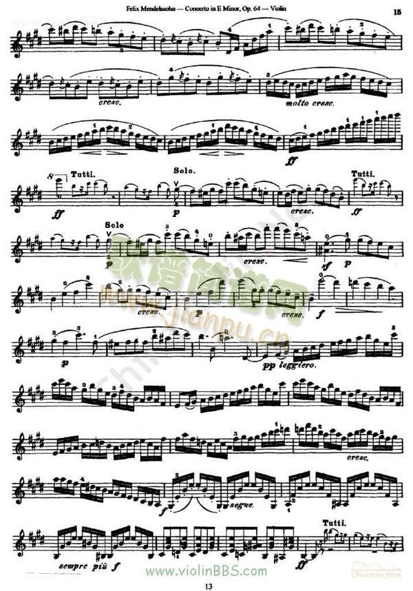 门德尔松《Concerto in E Minor》Op.64（II）6