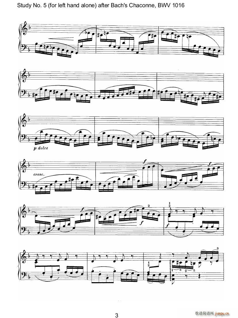 Bach Brahms BWV1016 Chaconne as Etude 5 left hand5