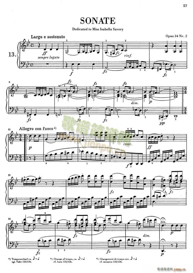 克莱门蒂g小调钢琴奏鸣曲 1 91