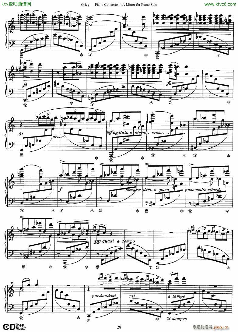 Piano Concerto in A minor Op 16 1868 rev 1907 piano solo arr28