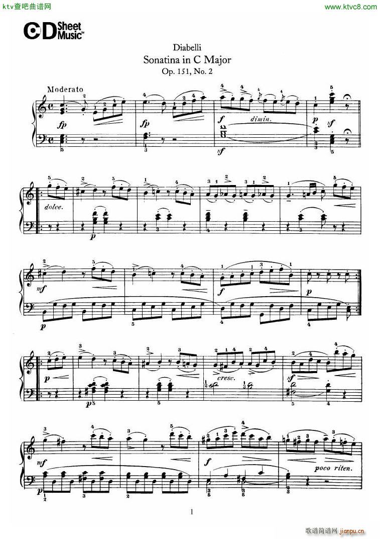 Diabelli Sonatinas Op 151 No 1 4 23P6