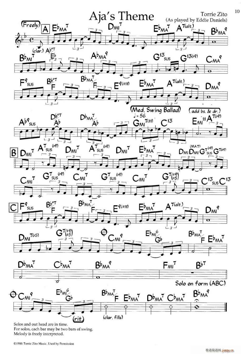 Aja s Theme（爵士钢琴曲）1
