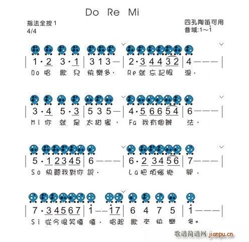 DO RE MI(六孔陶笛谱)1