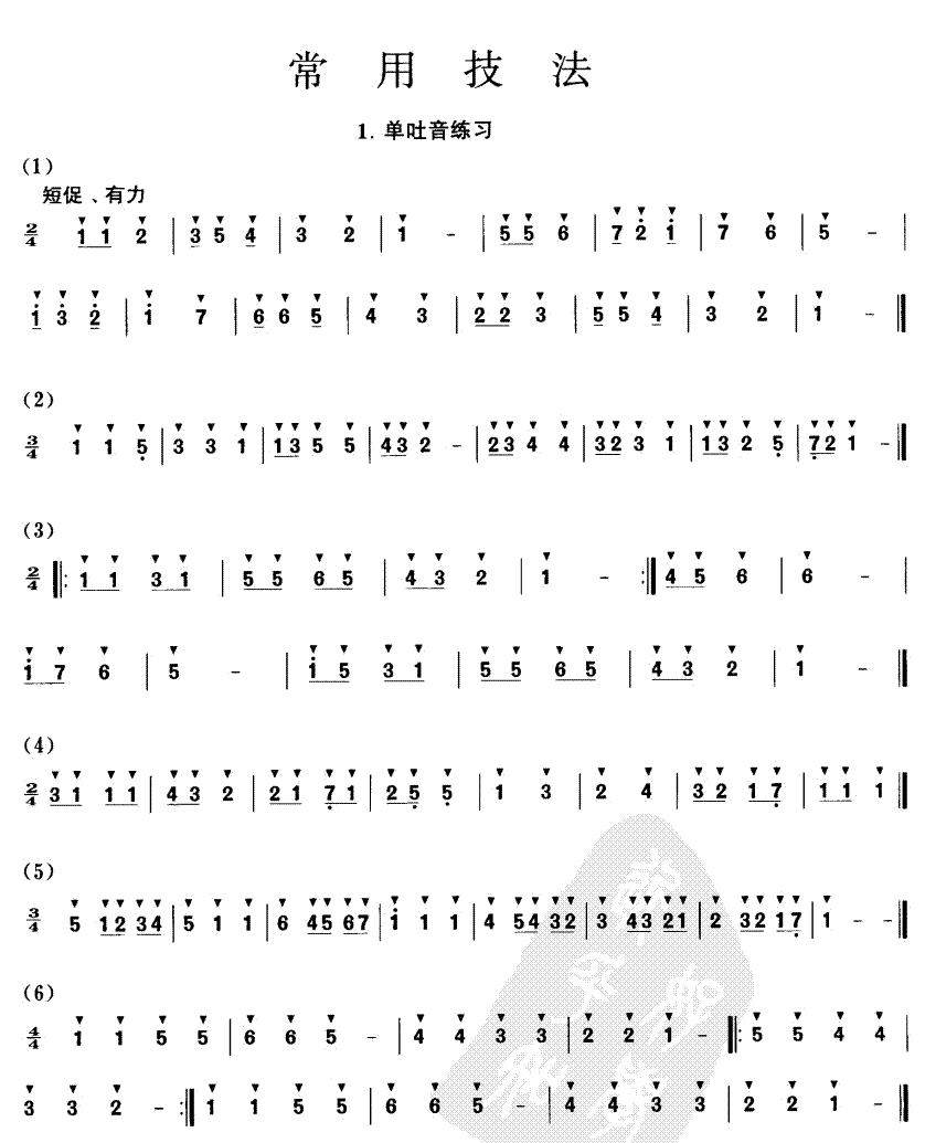 笛子吐音练习曲1