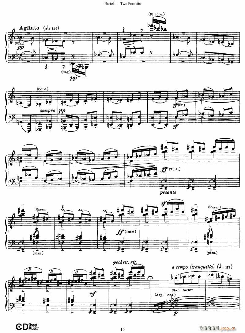 Bartok SZ 37 Two Portraits op 515