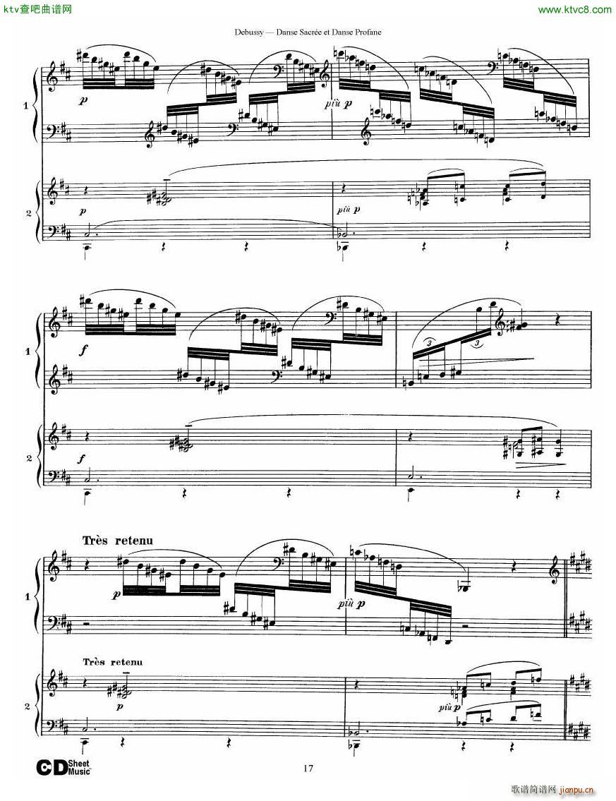 Debussy Danse Sacrée et Danse Profane 2 Piano s17