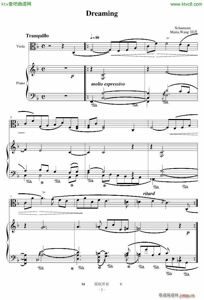 梦幻曲中提琴钢琴合奏_舒曼1