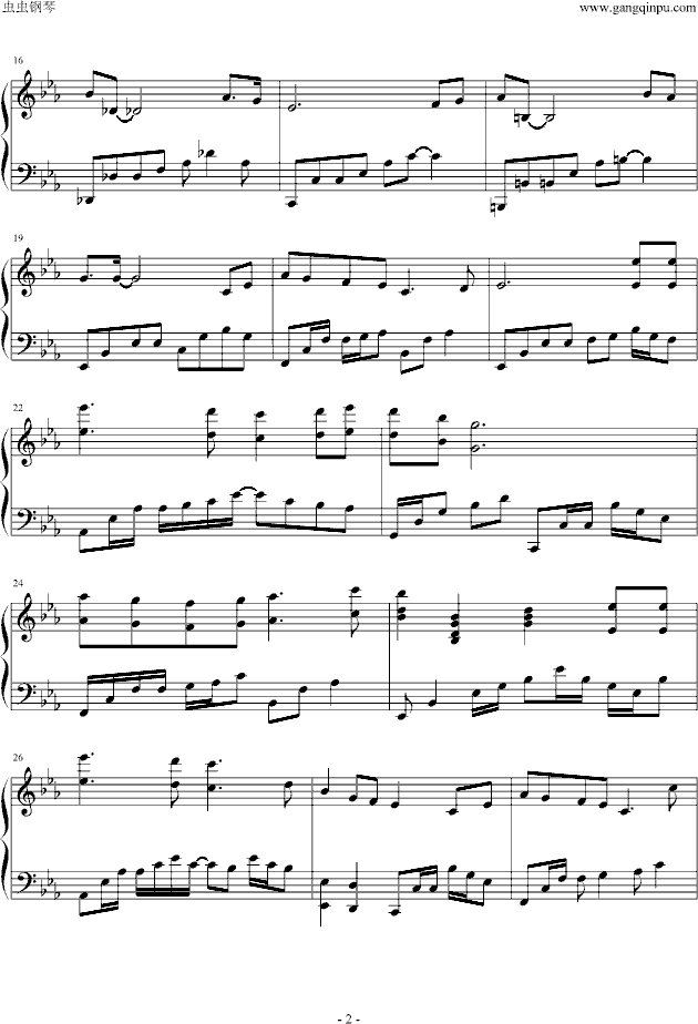 为你钟情---钢琴独奏版-钢琴谱(钢琴曲)-张国荣2