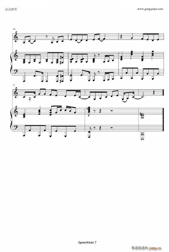 Speechless（原版琴谱）_LadyGaGa7