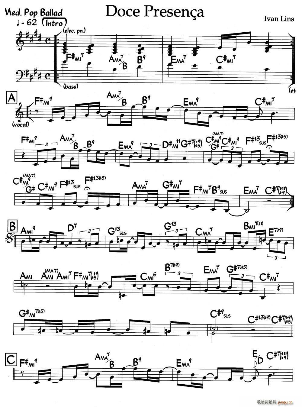 Doce Presenca(爵士钢琴曲)1