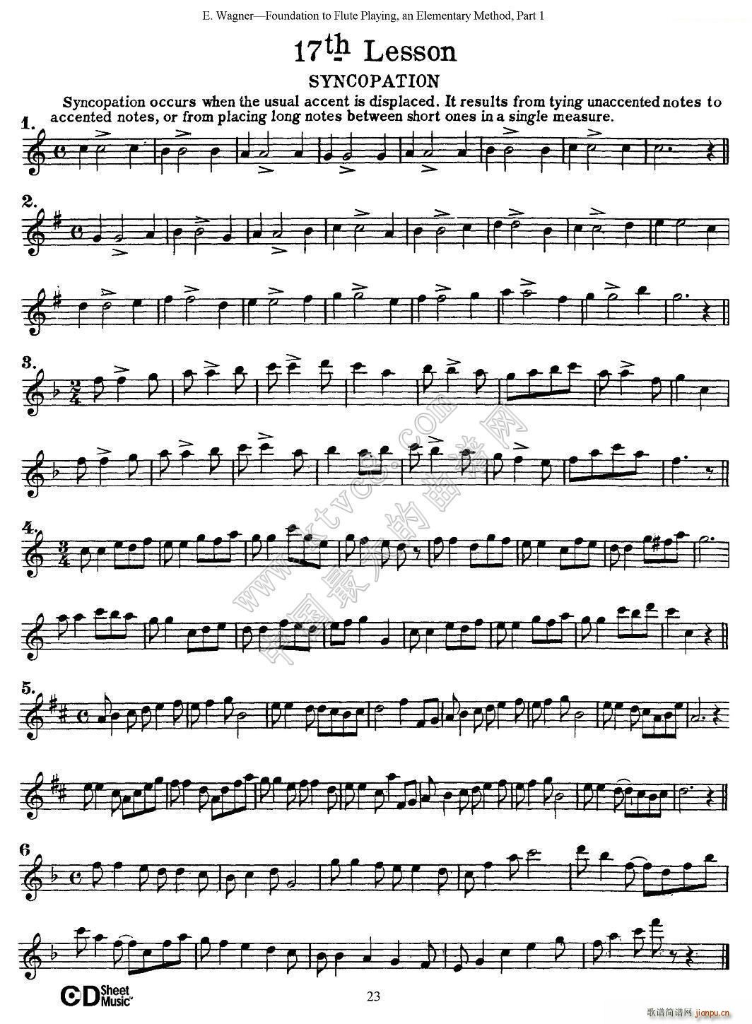 长笛演奏基础教程练习（11―20）7